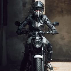 Airoh J110 Paesly Helmet – Black -Motorcycle Riding Equipment Airoh J110 Paesly Motorcycle Helmet Black Lifestyle 4