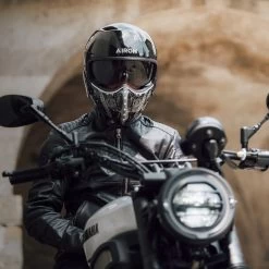 Airoh J110 Paesly Helmet – Black -Motorcycle Riding Equipment Airoh J110 Paesly Motorcycle Helmet Black Lifestyle 5