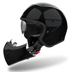 Airoh J110 Plain Helmet – Glitter Black 21 Airoh J110 Plain Helmet – Glitter Black -Motorcycle Riding Equipment Airoh J110 Plain Motorcycle Helmet Glitter Black 3