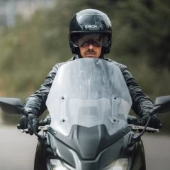 Airoh J110 Plain Helmet – Glitter Black 27 Airoh J110 Plain Helmet – Glitter Black -Motorcycle Riding Equipment Airoh J110 Plain Motorcycle Helmet Glitter Black Lifestyle 3