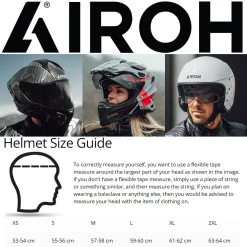 Airoh Connor Myth Helmet 11 Airoh Connor Myth Helmet -Motorcycle Riding Equipment Airoh Motorcycle Helmet Size Guide WM 1 2