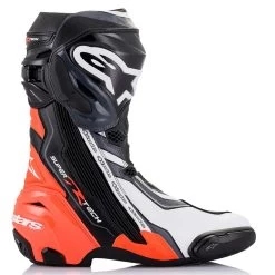 Alpinestars Supertech R Boots – Black/Red/White/Grey -Motorcycle Riding Equipment Alpinestars Supertech R Motorcycle Boots Red Flo 2