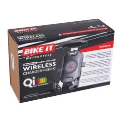 Bike It QI Wireless USB-C Phone Charger Holder -Motorcycle Riding Equipment Bike It QI Wirless USB C Phone Charger Holder LUGSMT27 11