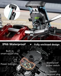 Bike It QI Wireless USB-C Phone Charger Holder -Motorcycle Riding Equipment Bike It QI Wirless USB C Phone Charger Holder LUGSMT27 Lifestyle 1