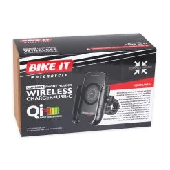Bike It Wireless USB-C Phone Charger Holder -Motorcycle Riding Equipment Bike It Wireless USB C Phone Charger Holder LUGSMT33 6