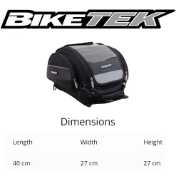 BikeTek Removable Tank Bag -Motorcycle Riding Equipment BikeTek Removable Motorcycle Tank Bag LUGTNK52 Dimensions
