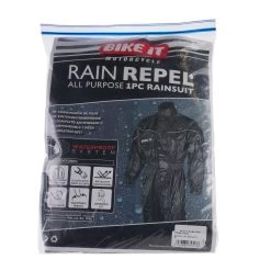 Biketek Deluxe Waterproof Rain Suit – Black -Motorcycle Riding Equipment Biketek Deluxe Motorcycle Rainsuit RNW1PE 3