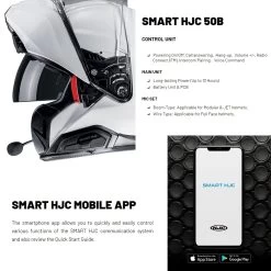 HJC 50B Smart Mesh Bluetooth Intercom Kit -Motorcycle Riding Equipment HJC 51B Smart Motorcycle Helmet Bluetooth Kit Features 2