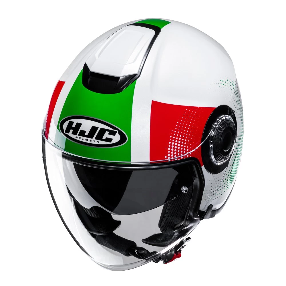 HJC I40N Pyle Helmet – Green/White/Red 4 HJC I40N Pyle Helmet – Green/White/Red - Image 2