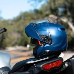 HJC RPHA 91 Plain Helmet – Metallic Blue -Motorcycle Riding Equipment HJC RPHA 91 Plain Motorcycle Helmet Metallic Blue Lifestyle 2