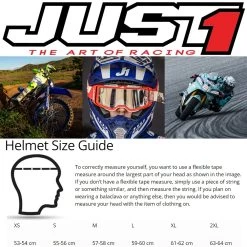 Just1 J22 Frenetik Helmet – Neon Lime/Black -Motorcycle Riding Equipment Just1 Motorcycle Helmet Size Guide WM 11