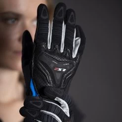 LS2 All Terrain Women’s Gloves – Black/Blue -Motorcycle Riding Equipment LS2 All Terrain Womens Motorcycle Gloves Black Blue Lifestyle 1