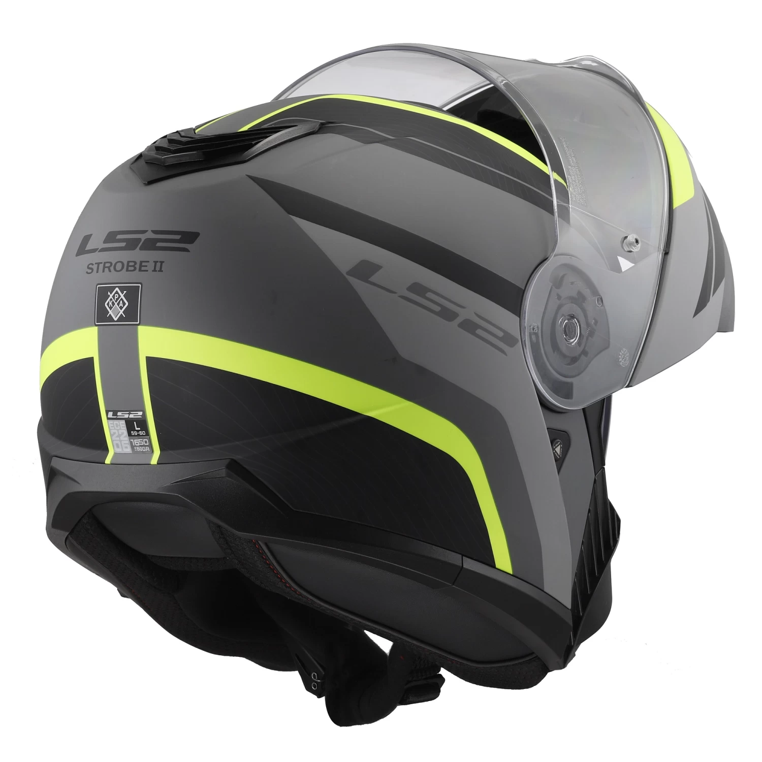 LS2 FF908 Strobe II Monza Helmet – Black/Yellow 10 LS2 FF908 Strobe II Monza Helmet – Black/Yellow - Image 8