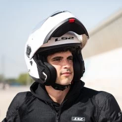 LS2 FF908 Strobe II Plain Helmet – White -Motorcycle Riding Equipment LS2 FF908 Strobe II Plain Motorcycle Helmet White Lifestyle 1