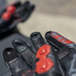 LS2 Feng Gloves – Black/Red -Motorcycle Riding Equipment LS2 Feng Motorcycle Gloves Black Red Lifestyle 3