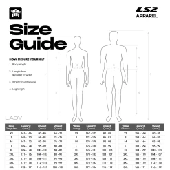 LS2 Chart Evo Women’s Trousers – Black -Motorcycle Riding Equipment LS2 Ladies Motorcycle Clothing Size Guide