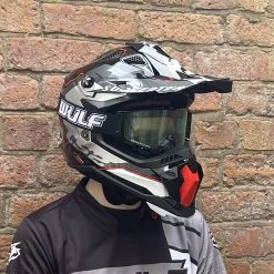 LS2 MX700 Subverter Evo II Arched Helmet – Black/Silver/Titanium -Motorcycle Riding Equipment LS2 MX700 Subverter Evo Arched Motocross Helmet Lifestyle 4