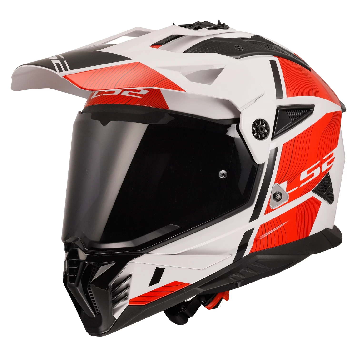 LS2 MX702 Pioneer II Hill Helmet – White/Red 4 LS2 MX702 Pioneer II Hill Helmet – White/Red - Image 2