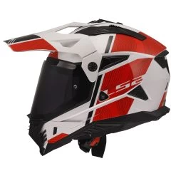 LS2 MX702 Pioneer II Hill Helmet – White/Red 10 LS2 MX702 Pioneer II Hill Helmet – White/Red -Motorcycle Riding Equipment LS2 MX702 Pioneer II Hill Motorcycle Helmet White Red 3