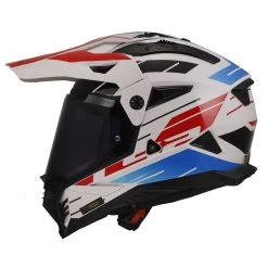 LS2 MX702 Pioneer II Namib Helmet – White/Blue/Red -Motorcycle Riding Equipment LS2 MX702 Pioneer II Namib Motorcycle Helmet White Blue Red 3