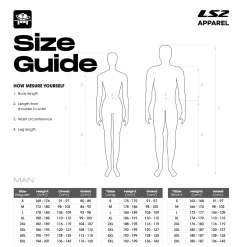 LS2 Douglas Trousers – Black -Motorcycle Riding Equipment LS2 Mens Motorcycle Clothing Size Guide 2
