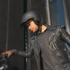 LS2 OF601 Bob II Plain Helmet – Matt Black -Motorcycle Riding Equipment LS2 OF601 Bob Plain Motorcycle Helmet Matt Black Lifestyle 6