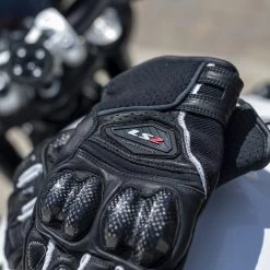 LS2 Spark 2 Gloves – Black/White 14 LS2 Spark 2 Gloves – Black/White -Motorcycle Riding Equipment LS2 Spark 2 Motorcycle Gloves Black White Lifestyle 3