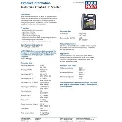 Liqui Moly 4 Stroke Scooter 5W-40 Semi Synthetic Oil -Motorcycle Riding Equipment Liqui Moly 4 Stroke 5W 40 Semi Synthetic HC Scooter Oil Specifications