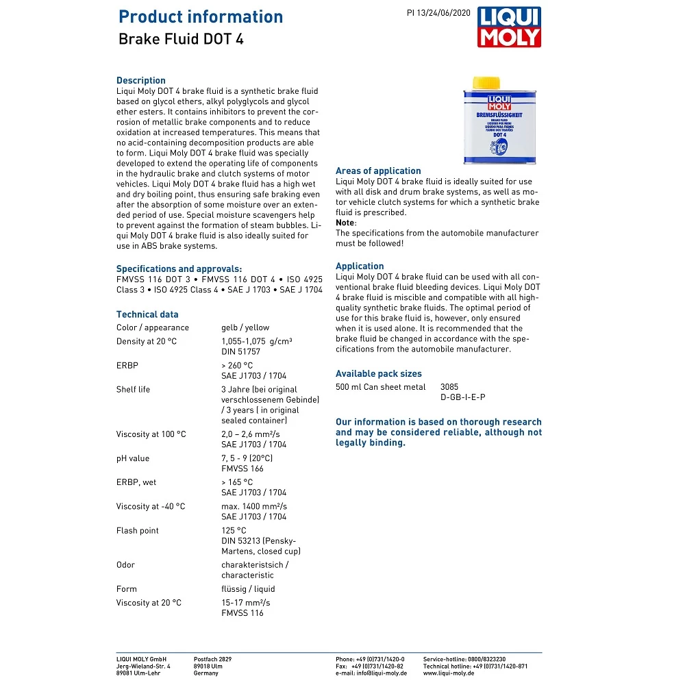 Liqui Moly Dot 4 Brake Fluid Tin 5 Liqui Moly Dot 4 Brake Fluid Tin - Image 3