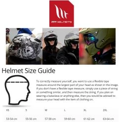 MT Braker Chento Helmet – Black/Red -Motorcycle Riding Equipment MT Motorcycle Helmet Size Guide WM