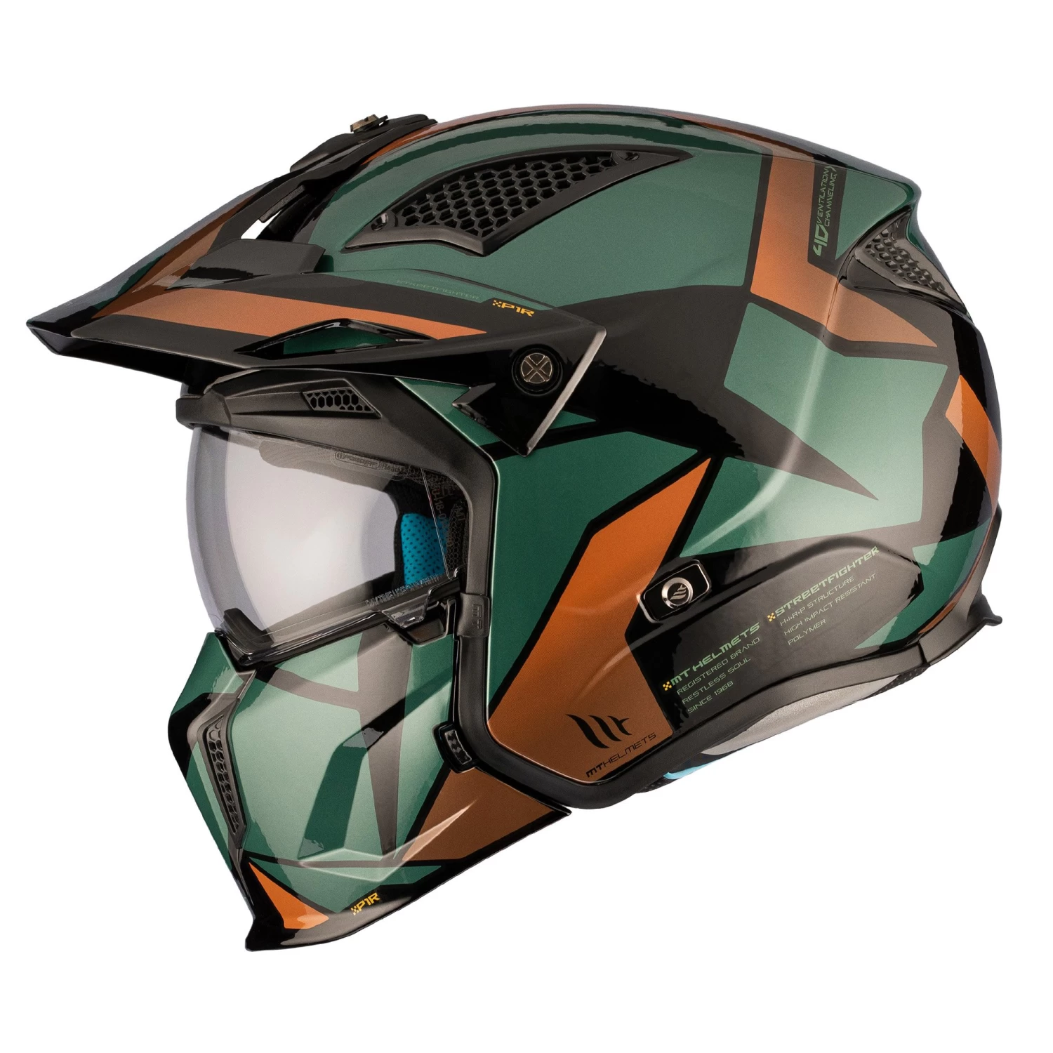 MT Streetfighter S P1R Helmet – Black/Green/Gold 3 MT Streetfighter S P1R Helmet – Black/Green/Gold