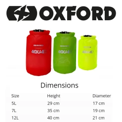 Oxford Aqua D Packing Cubes -Motorcycle Riding Equipment Oxford Aqua D Waterproof Motorbike Packing Cubes Dimensions