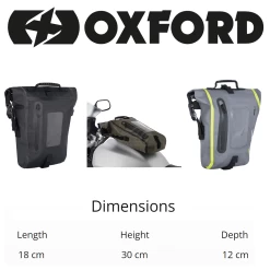 Oxford Aqua M8 Black Magnetic Tank Bag -Motorcycle Riding Equipment Oxford Aqua M8 Motorcycle Tank Bag Dimensions WM