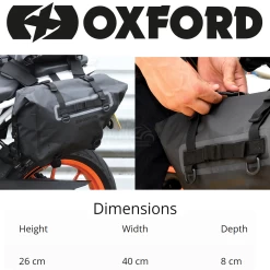 Oxford Aqua P32 Panniers -Motorcycle Riding Equipment Oxford Aqua P32 Motorcycle Panniers Dimensions WM
