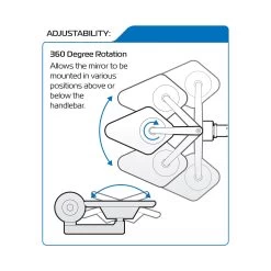 Oxford Arrow 360 Bar End Mirror 10 Oxford Arrow 360 Bar End Mirror -Motorcycle Riding Equipment Oxford Arrow 360 Motorcycle Bar End Mirror OX511 2