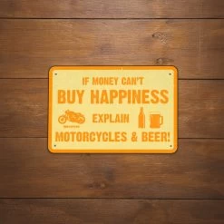 Oxford Buy Happiness Garage Sign -Motorcycle Riding Equipment Oxford Buy Happiness Motorcycle Garage Sign OX373 Lifestyle 1