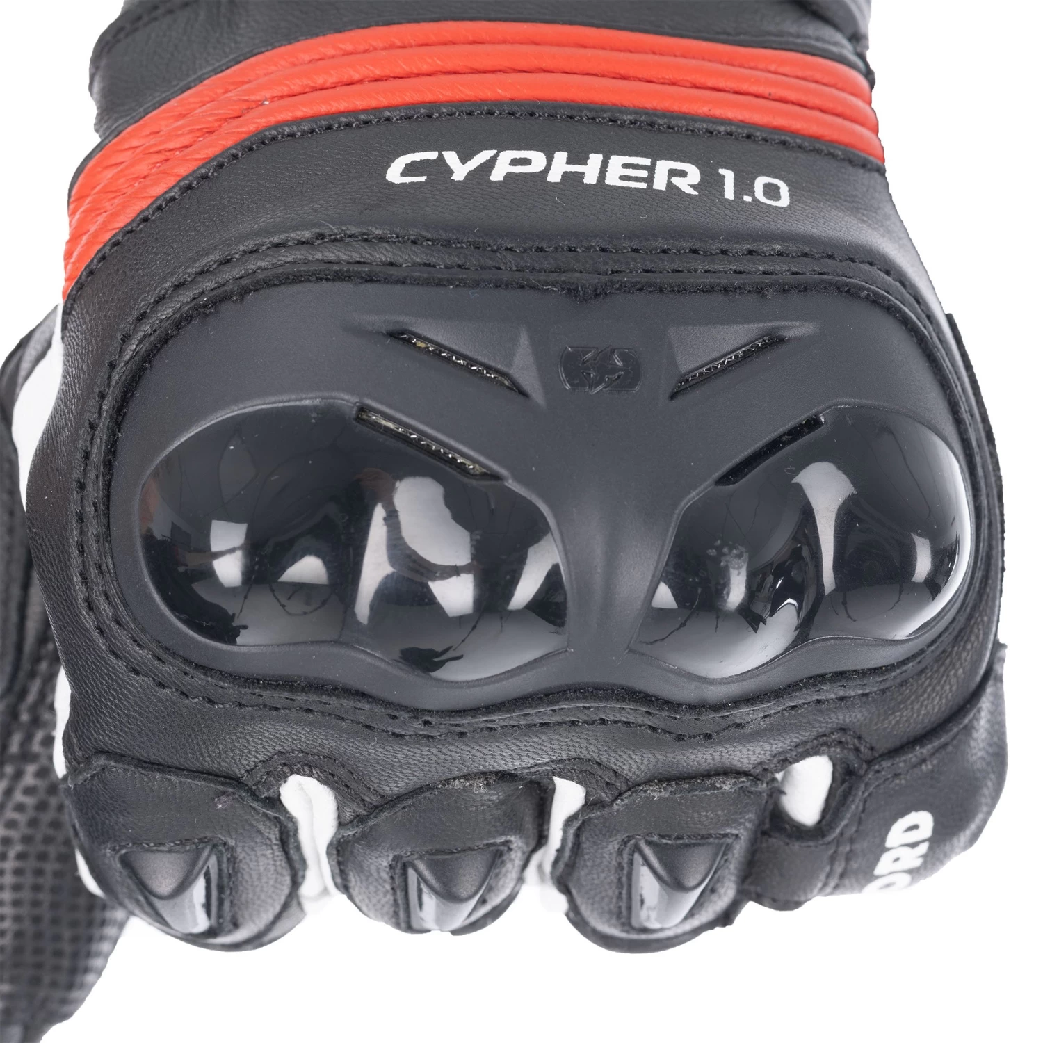 Oxford Cypher 1.0 Leather Gloves – Black/Red/White 9 Oxford Cypher 1.0 Leather Gloves – Black/Red/White - Image 7
