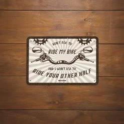 Oxford Don’t Ask To Ride My Bike Garage Sign -Motorcycle Riding Equipment Oxford Dont Ask To Ride My Bike Motorcycle Garage Sign OX372 Lifestyle 1