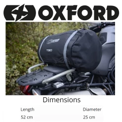 Oxford Drystash T15 Tail Bag -Motorcycle Riding Equipment Oxford Drystash T15 Motorcycle Tail Bag Dimensions WM