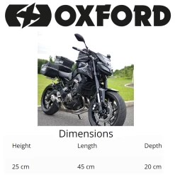 Oxford F1 55L Panniers -Motorcycle Riding Equipment Oxford F1 55L Motorcycle Panniers OL445 Dimensions WM