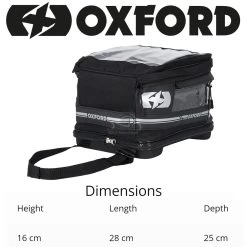 Oxford F1 Q18 Tank Bag -Motorcycle Riding Equipment Oxford F1 Q18 Motorbike Tank Bag Dimensions WM