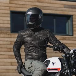 Oxford Hardy Wax Jacket – Black -Motorcycle Riding Equipment Oxford Hardy Wax Motorcycle Jacket Black Lifestyle 1