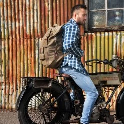 Oxford Heritage Khaki Backpack 15 Oxford Heritage Khaki Backpack -Motorcycle Riding Equipment Oxford Heritage Lifestyle Image 2