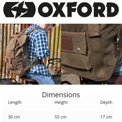 Oxford Heritage Khaki Backpack 23 Oxford Heritage Khaki Backpack -Motorcycle Riding Equipment Oxford Heritage Motorcycle Backpack OL575 Dimensions WM