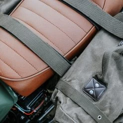 Oxford Heritage Khaki Panniers 40L -Motorcycle Riding Equipment Oxford Heritage Motorcycle Panniers Khaki OL578 Lifestyle 2