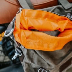 Oxford Heritage Khaki Panniers 40L -Motorcycle Riding Equipment Oxford Heritage Motorcycle Panniers Khaki OL578 Lifestyle 3