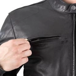 Oxford Holton Leather Jacket – Black -Motorcycle Riding Equipment Oxford Holton Leather Motorcycle Jacket Black 4