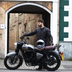 Oxford Holton Leather Jacket – Brown -Motorcycle Riding Equipment Oxford Holton Leather Motorcycle Jacket Brown Lifestyle 2