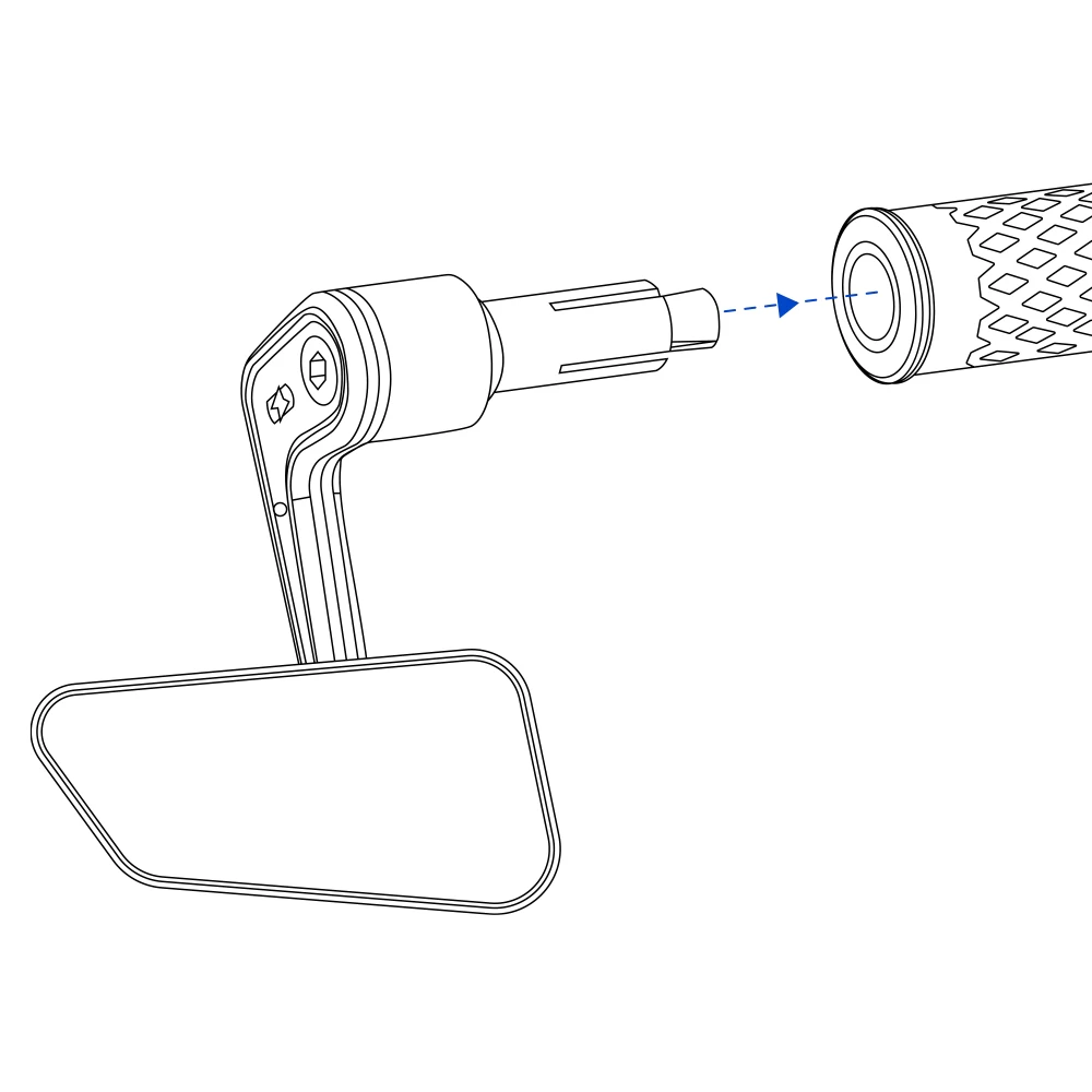 Oxford Horizon Right Hand Bar End Mirror 4 Oxford Horizon Right Hand Bar End Mirror - Image 2