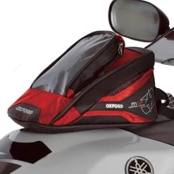 Oxford M1R Red Tank Bag -Motorcycle Riding Equipment Oxford M1R Magnetic Micro Motorcycle Tank Bag Red
